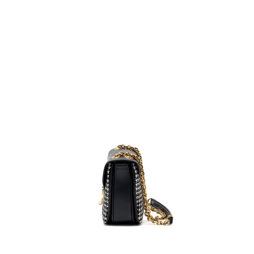 Celine Medium C Bag Tweed/ Leather Black/ White