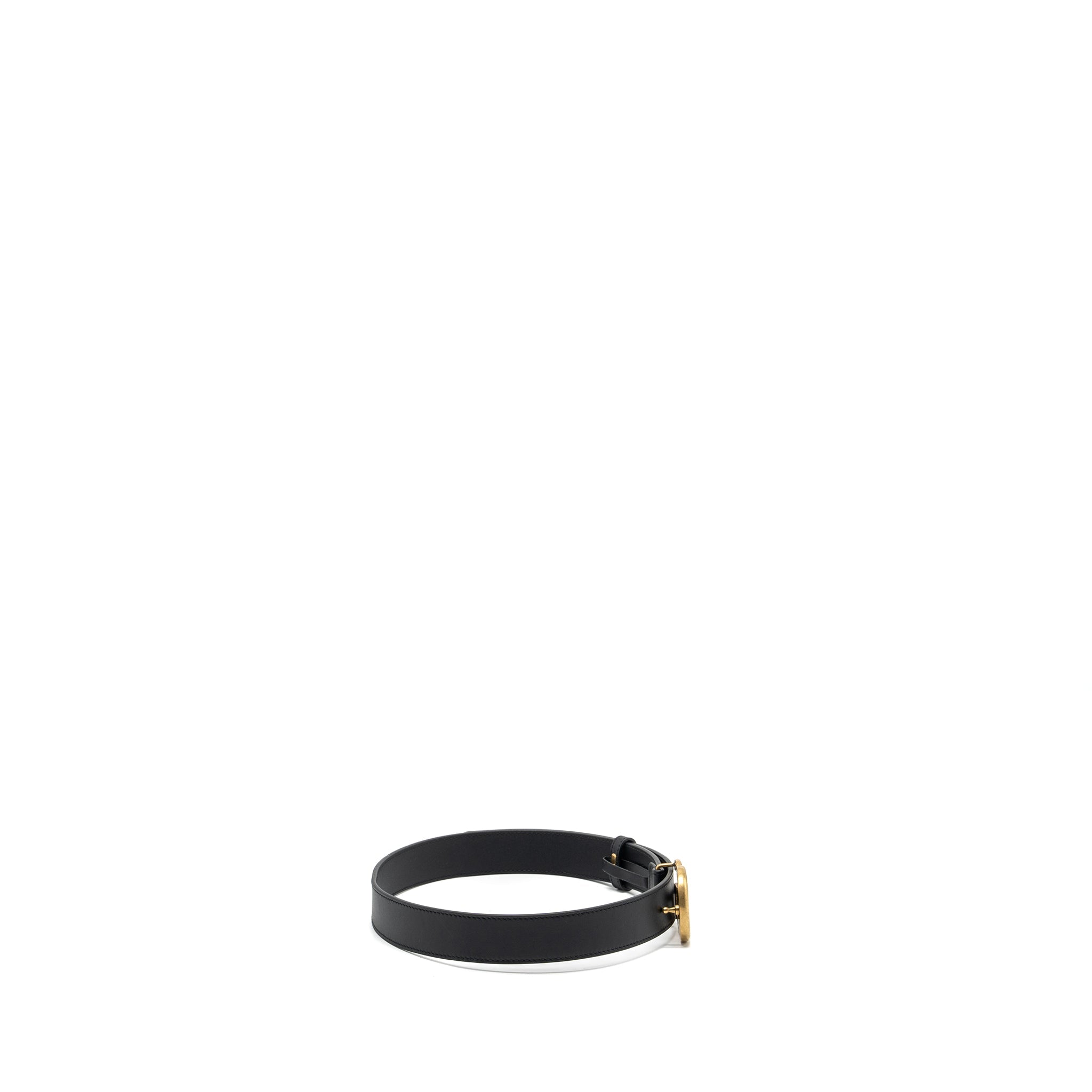 Gucci size 75 GG marmont thin belt black GHW