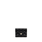 Chanel Classic Flap Card Holder Caviar Black LGHW (Microchip)