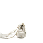 Chanel 23K Triple Pocket Mini Backpack Caviar White LGHW (Microchip)