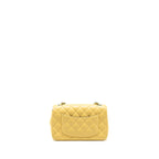 Chanel Mini Rectangular Flap Bag Lambskin Yelllow/Blue with Iridescent Blue Hardware