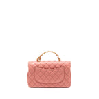 Chanel 23k detail top handle flap bag Lambskin pink GHW (microchip)