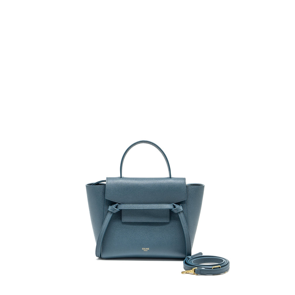 Celine nano belt bag Grained Calfskin Blue