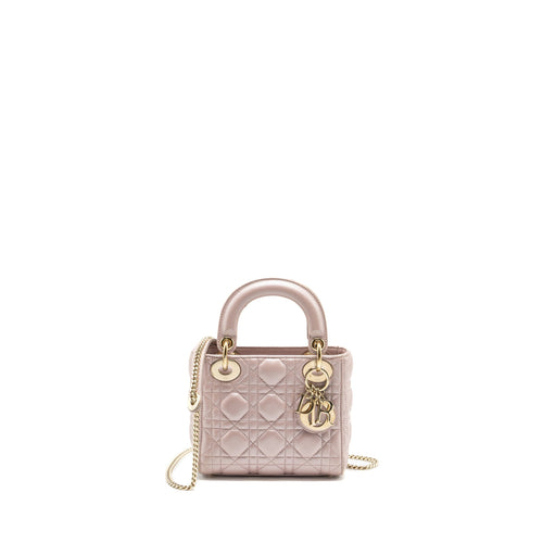 Dior Mini Lady Dior lambskin light pink LGHW