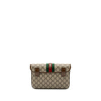 Gucci flap belt bag GG supreme canvas GHW