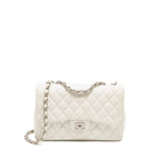Chanel Jumbo Classic Single Flap Bag Caviar White SHW