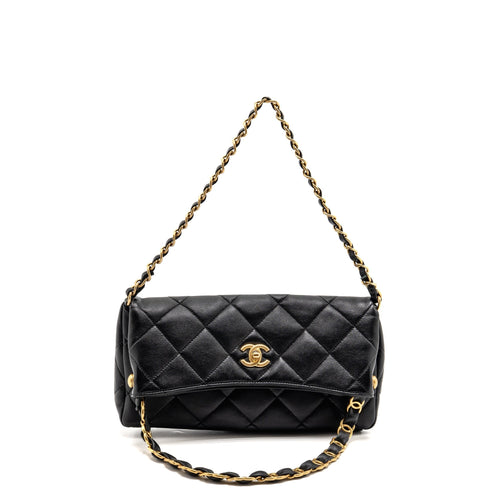 Chanel Large Hobo Bag Lambskin Black GHW (Microchip)