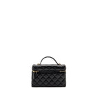 Chanel Top Handle vanity with chain caviar black LGHW (microchip)