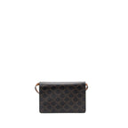 Celine Wallet on Strap Triomphe Canvas/Smooth Lambskin TAN