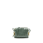 Bottega Veneta Mini Loop Bag Metal Knots Calfskin Green GHW