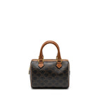 Celine Small Boston Bag Triomphe Canvas/Calfskin Tan