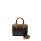 Celine Small Boston Bag Triomphe Canvas/Calfskin Tan