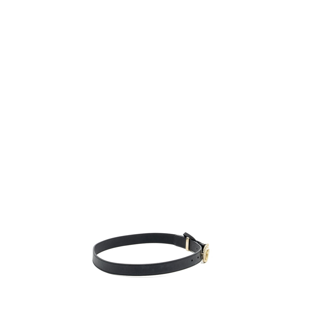Gucci size 75 30mm GG marmont belt with double G buckle black GHW