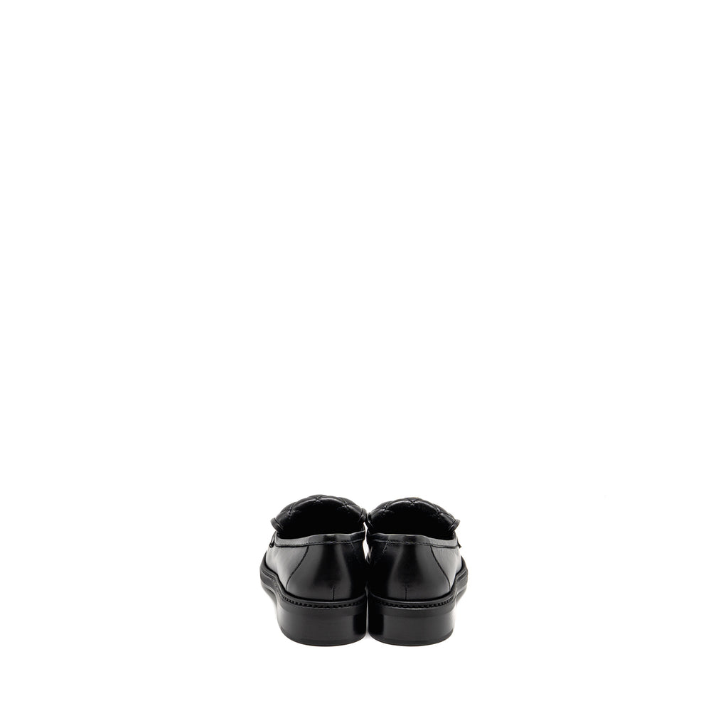 Chanel Size 38 Turnlock Loafer Quilted Leather Black LGHW