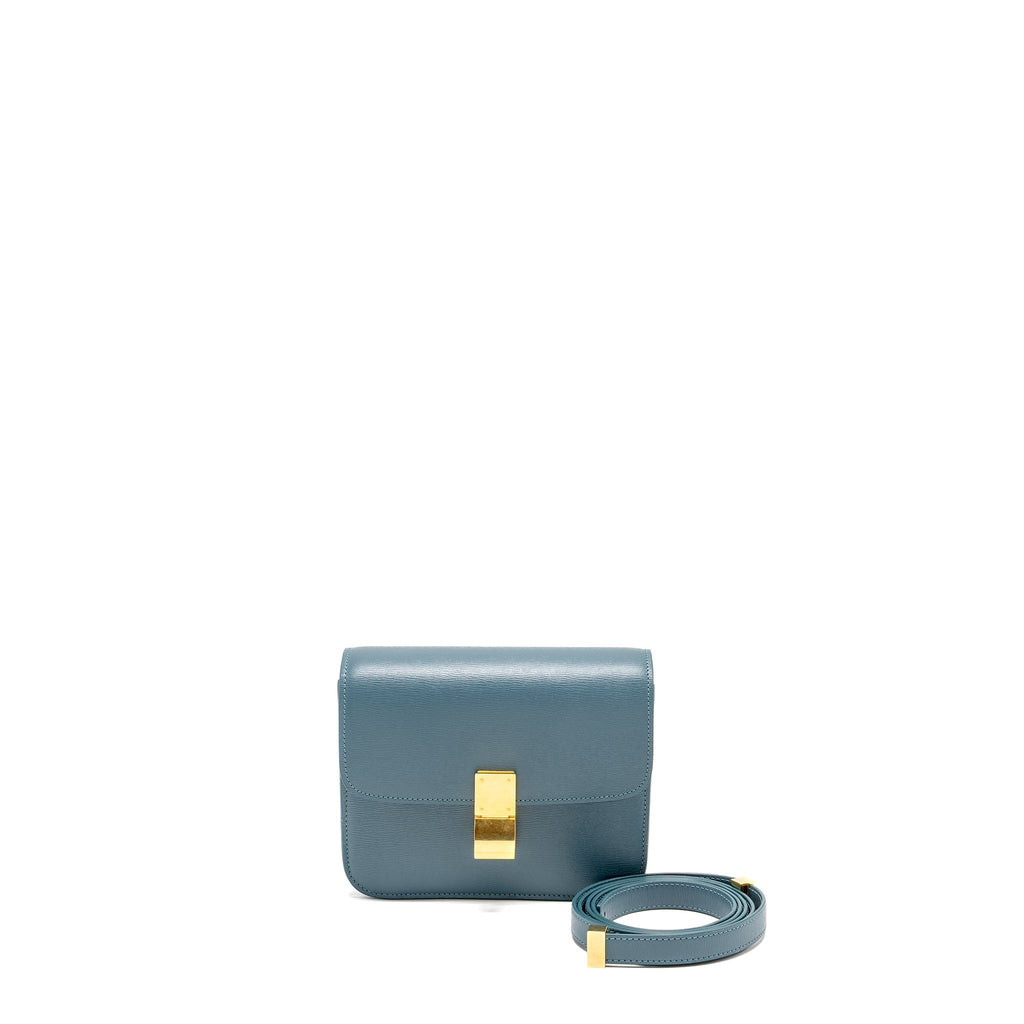 Celine Teen Classic Box Bag Calfskin Green Smoke