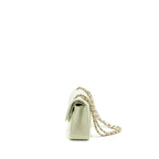Chanel Small Classic Double Flap Bag Caviar Light Green LGHW (Microchip)