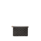 Celine Wallet On Strap Triomphe Canvas/Lambskin Tan GHW