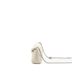 Saint Laurent Small Loulou Puffer Shoulder Bag Lambskin Blanc Vintage Ruthenium Hardware
