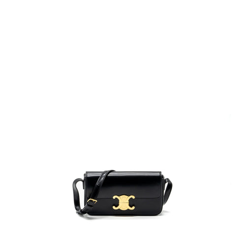 Celine Triomphe Shoulder bag shiny calfskin black