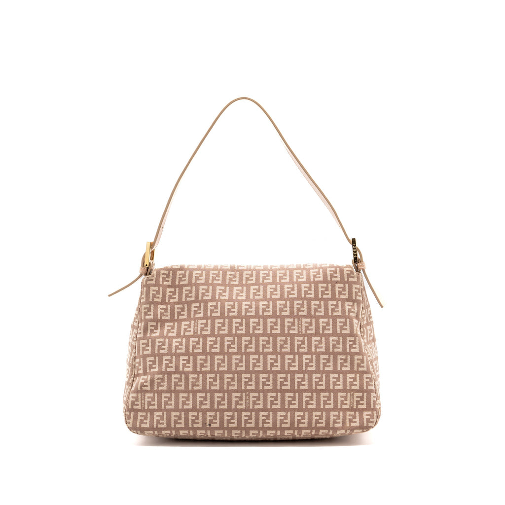 Fendi Zucchino Mama Flap Bag FF Jacquard Canvas Light Pink GHW
