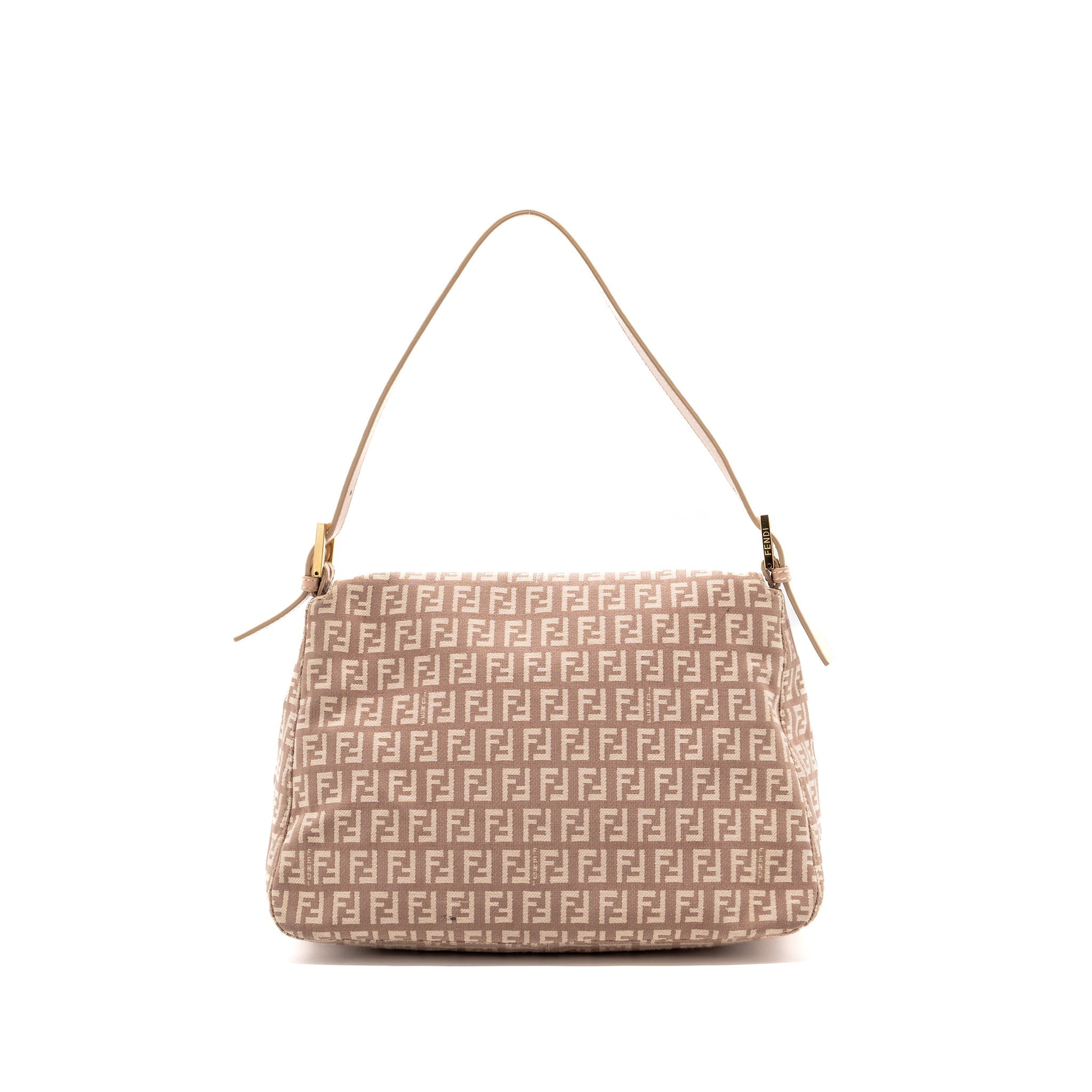 Fendi Zucchino Mama Flap Bag FF Jacquard Canvas Light Pink GHW