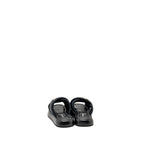 Chanel Size 38 CC Puffy Mule Sandals Fabric/Leather Black GHW