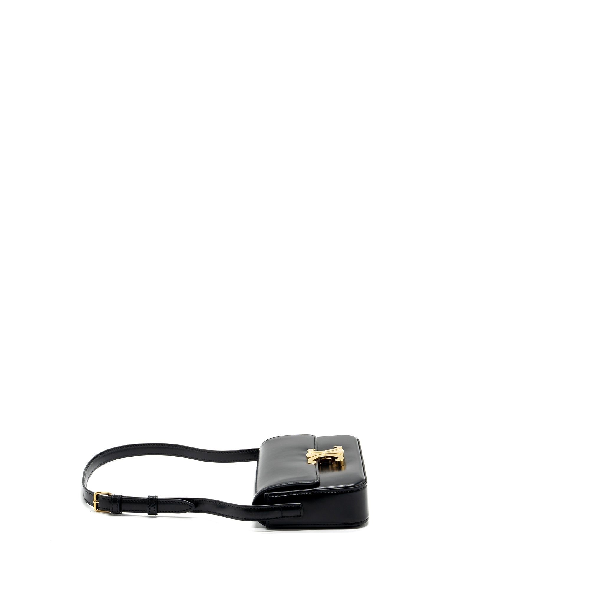 Celine Triomphe Shoulder bag shiny calfskin black