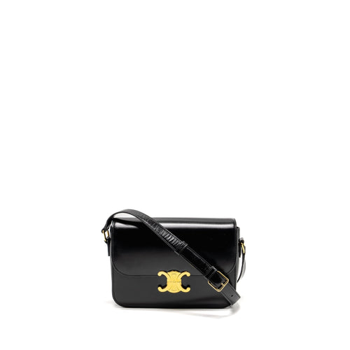 Celine Classic Triomphe Bag Shiny Calfskin Black