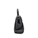 Fendi Medium Peekaboo Bag Selleria Leather Black SHW