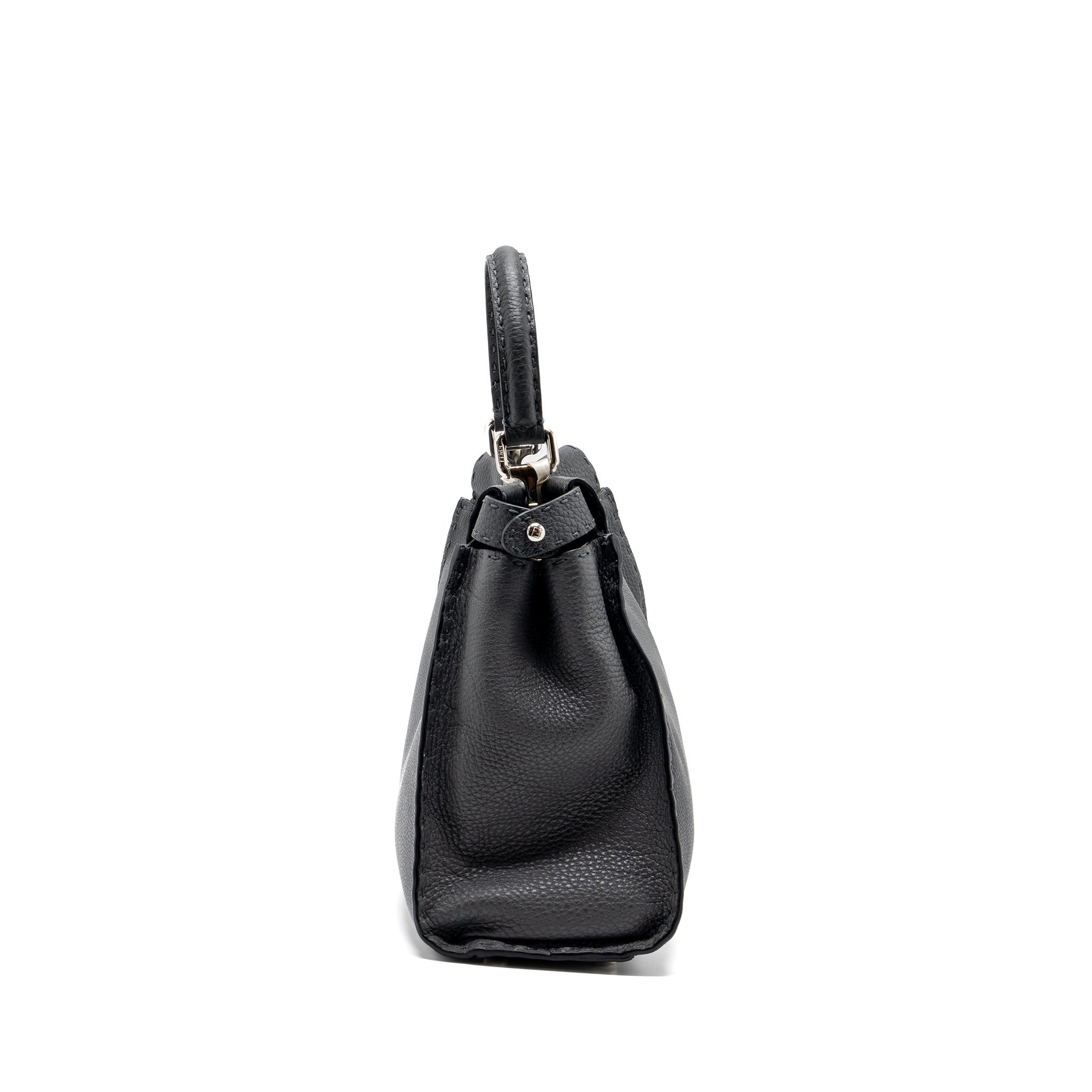 Fendi Medium Peekaboo Bag Selleria Leather Black SHW
