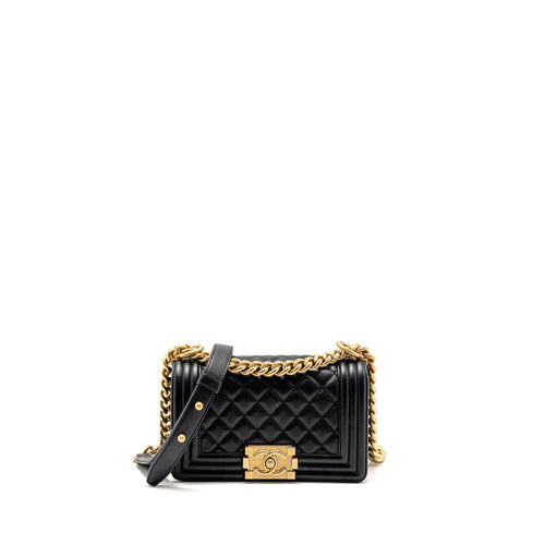 Chanel Small Boy Bag Calfskin Black GHW