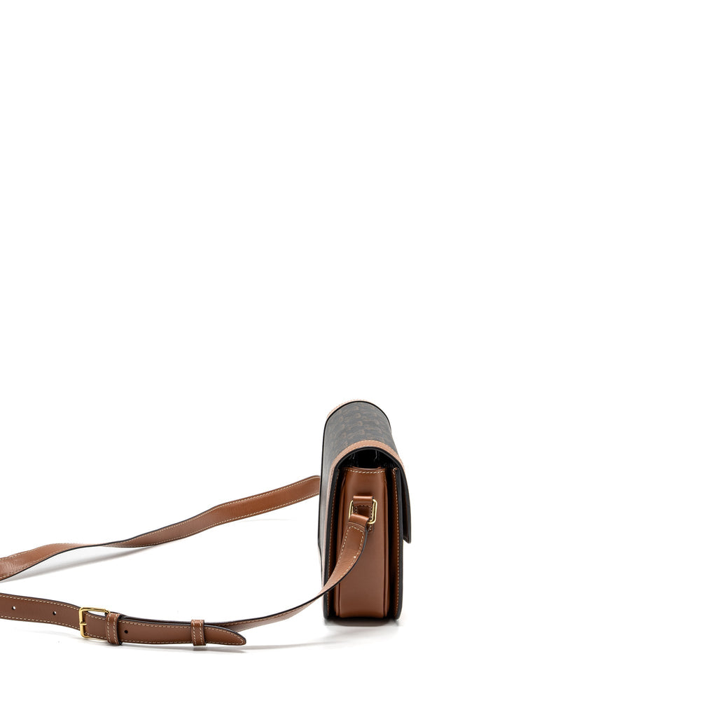 Celine Classic triomphe bag canvas / calfskin tan