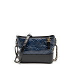Chanel Gabrielle Hobo Bag Aged Calfskin Navy/Black Multicoloured Hardware