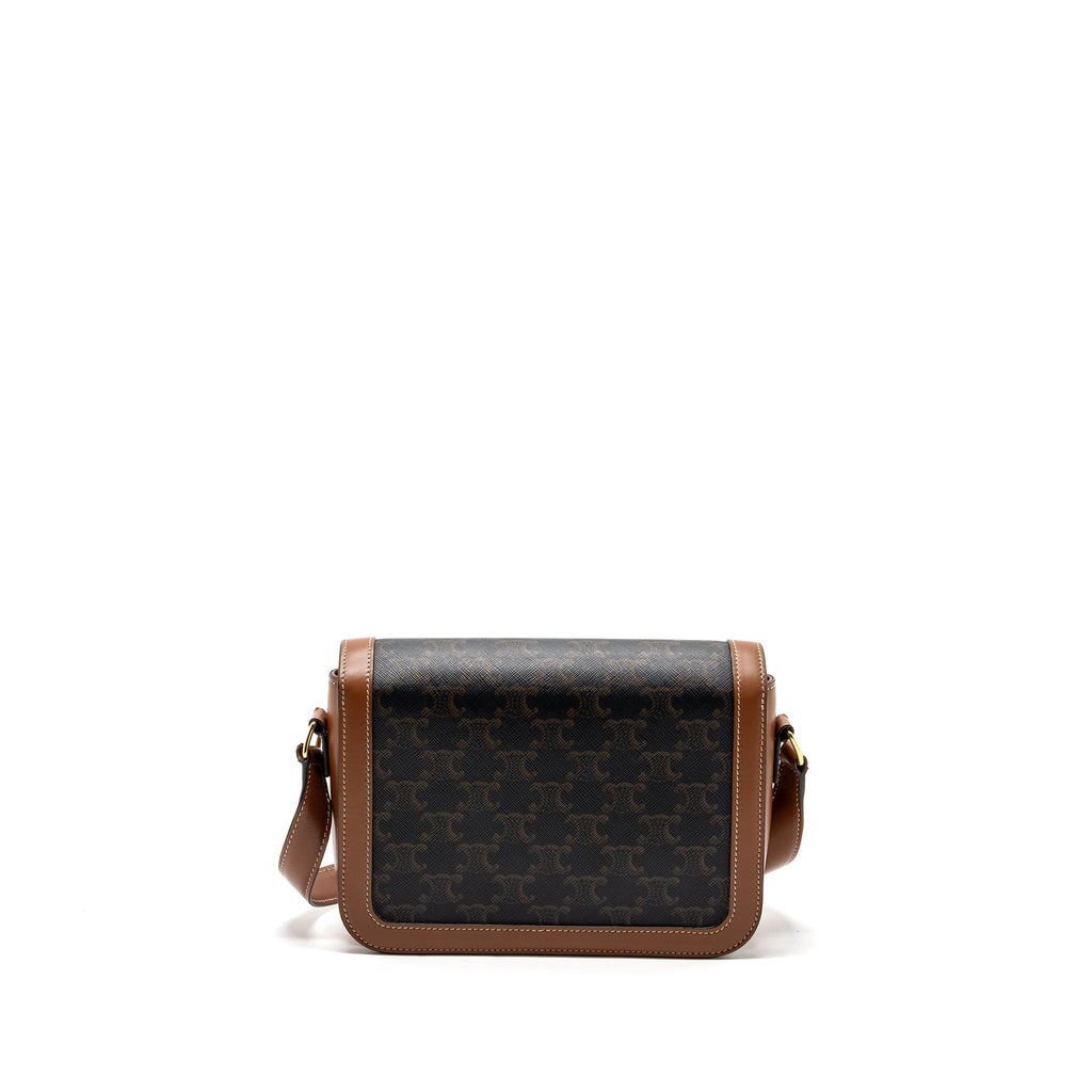 Celine Classic triomphe bag canvas / calfskin tan