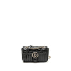 Gucci Small GG Marmont Shoulder Bag Calfskin Black SHW