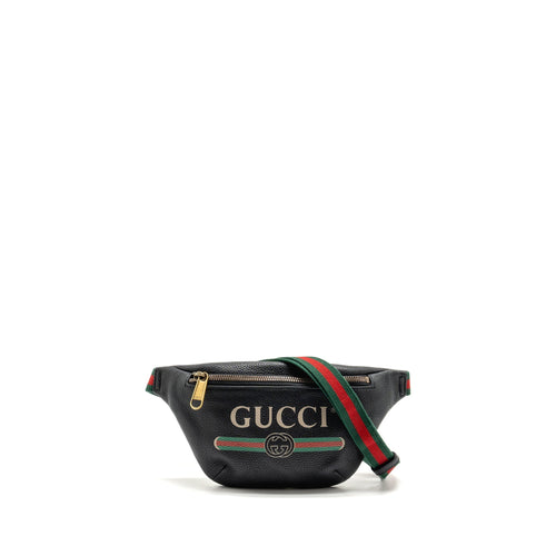 Gucci Mini Print Belt Bag Calfskin Black GHW