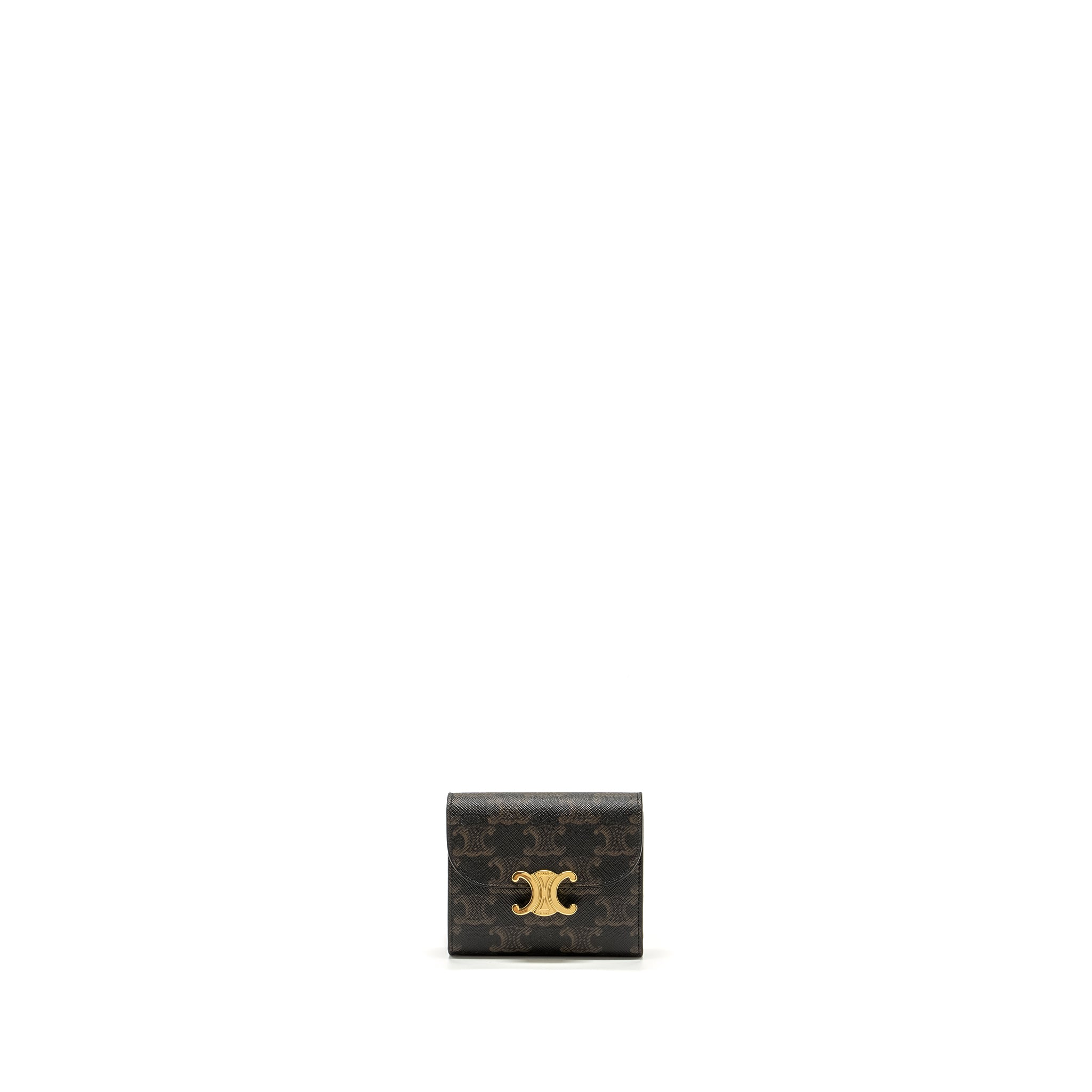 Celine Small Triomphe Flap Wallet Canvas Tan