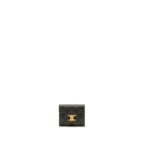 Celine Small Triomphe Flap Wallet Canvas Tan