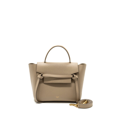 Celine Micro Belt Bag Grained Calfskin Beige