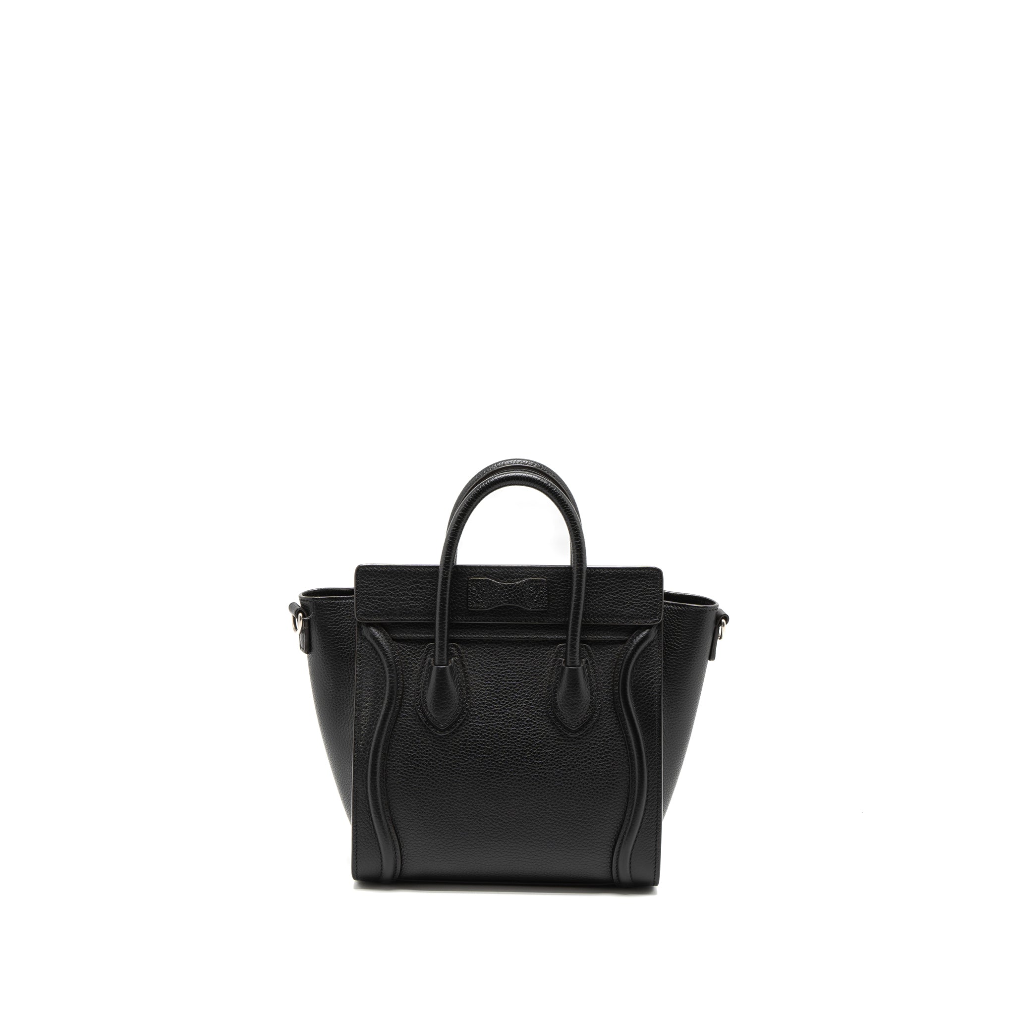 Celine Nano Luggage Bag Calfskin Black