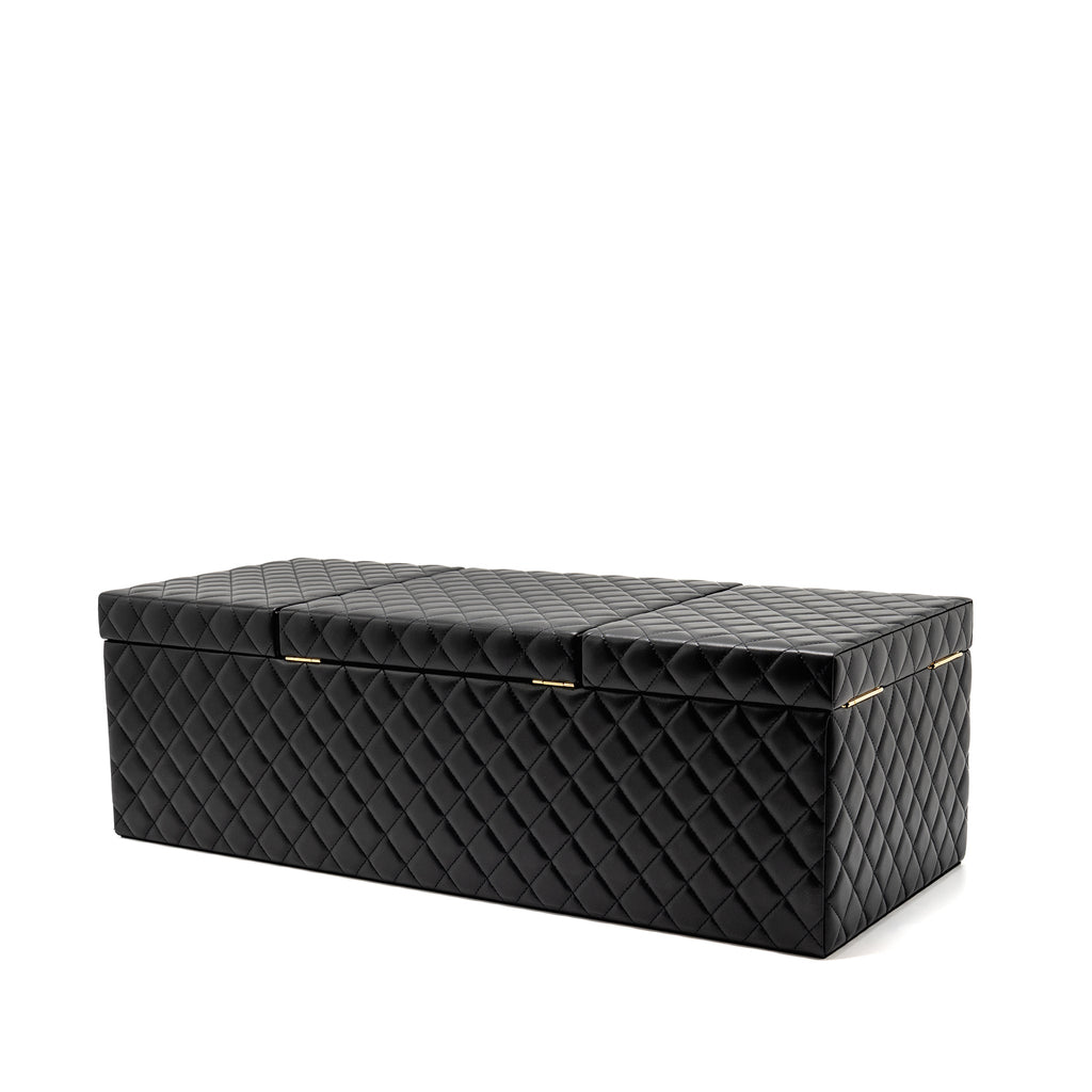 Chanel quilted jewellery box lambskin black LGHW (Microchip)
