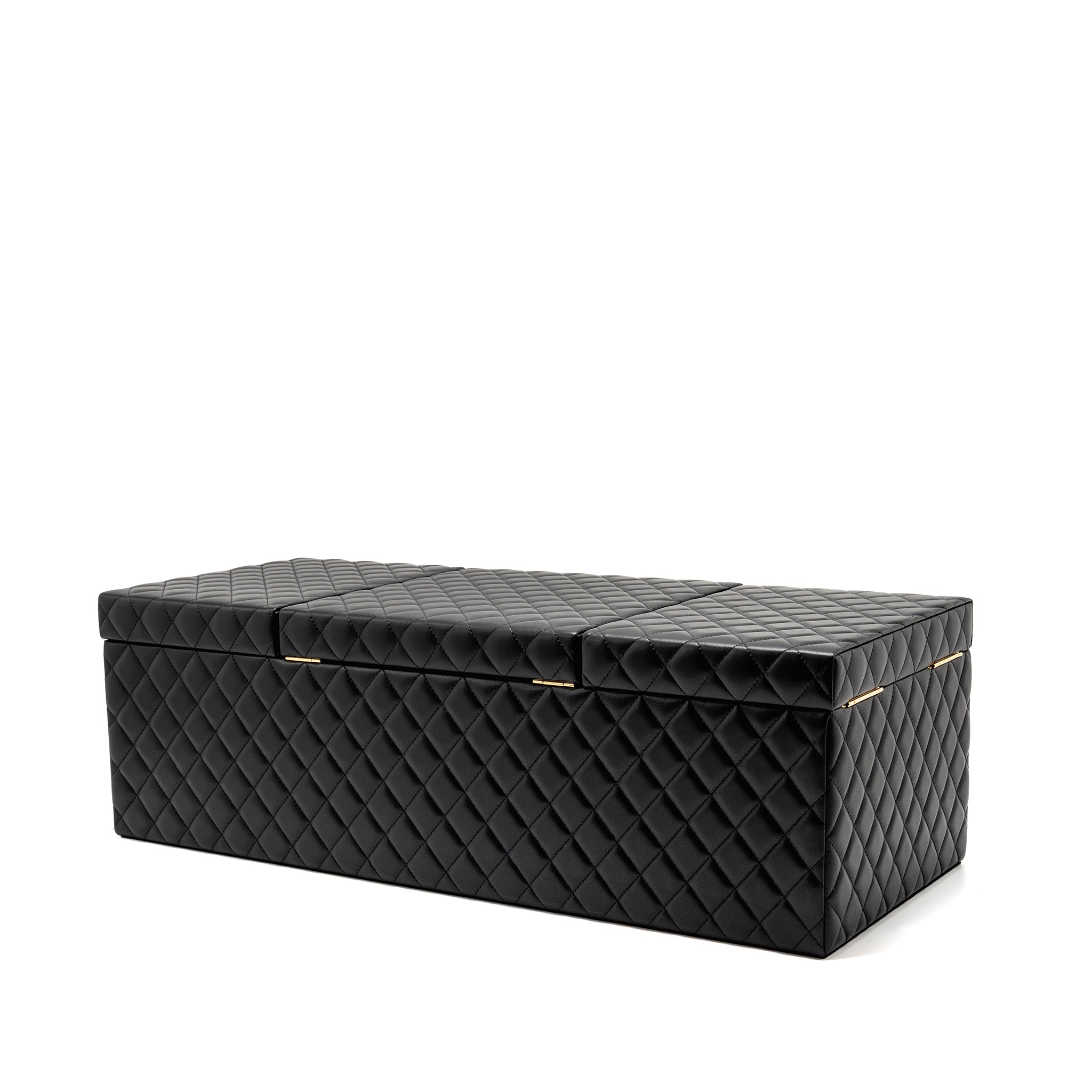 Chanel quilted jewellery box lambskin black LGHW (Microchip)