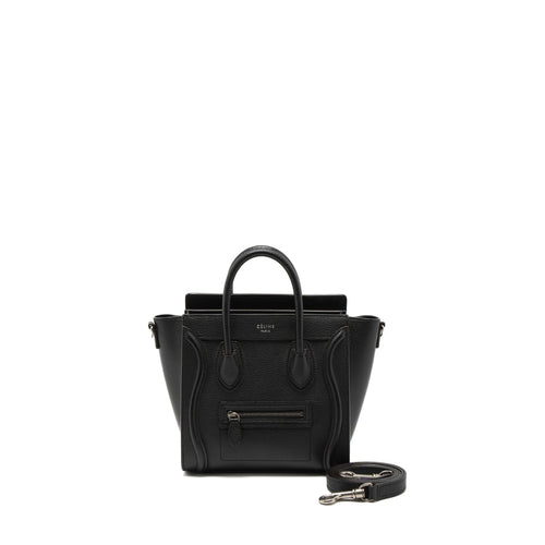 Celine Nano Luggage Bag Calfskin Black