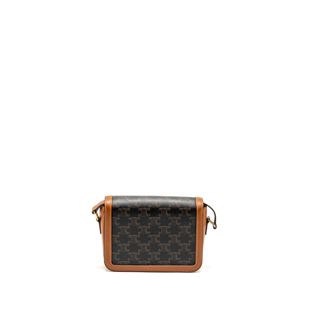 Celine Teen Triomphe bag in triomphe canvas / calfskin Brown / Multicolour