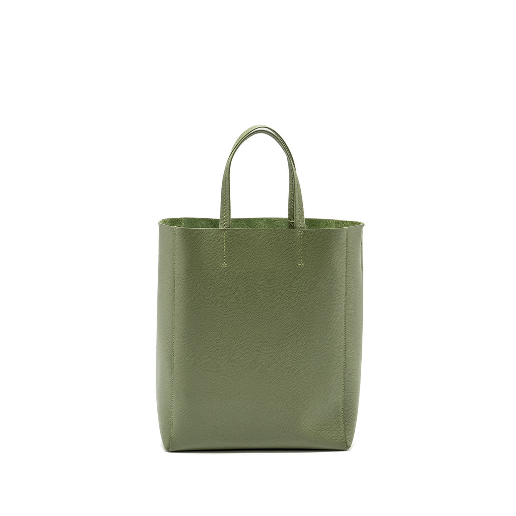 Celine vertical cabas tote bag grained calfskin green
