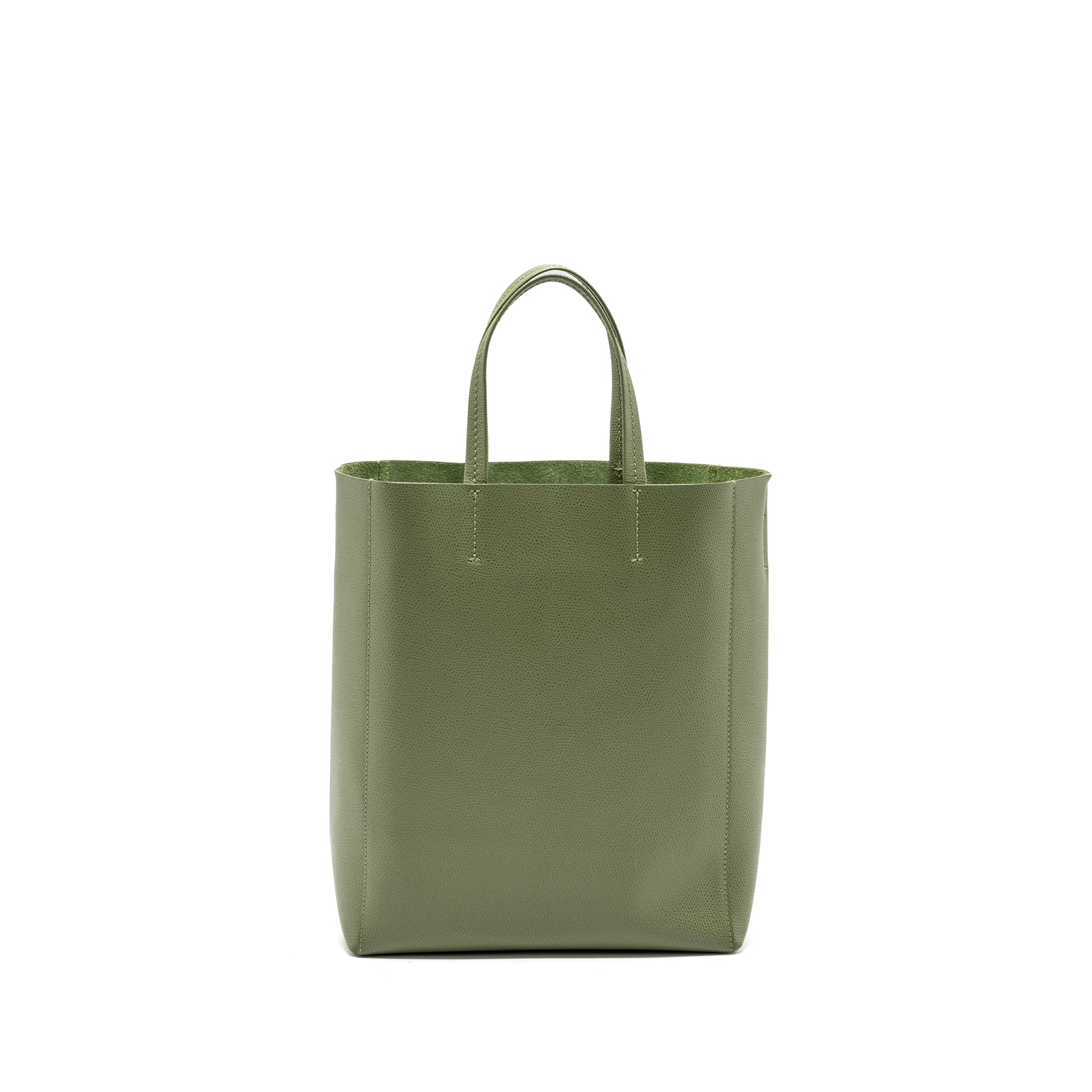 Celine vertical cabas tote bag grained calfskin green