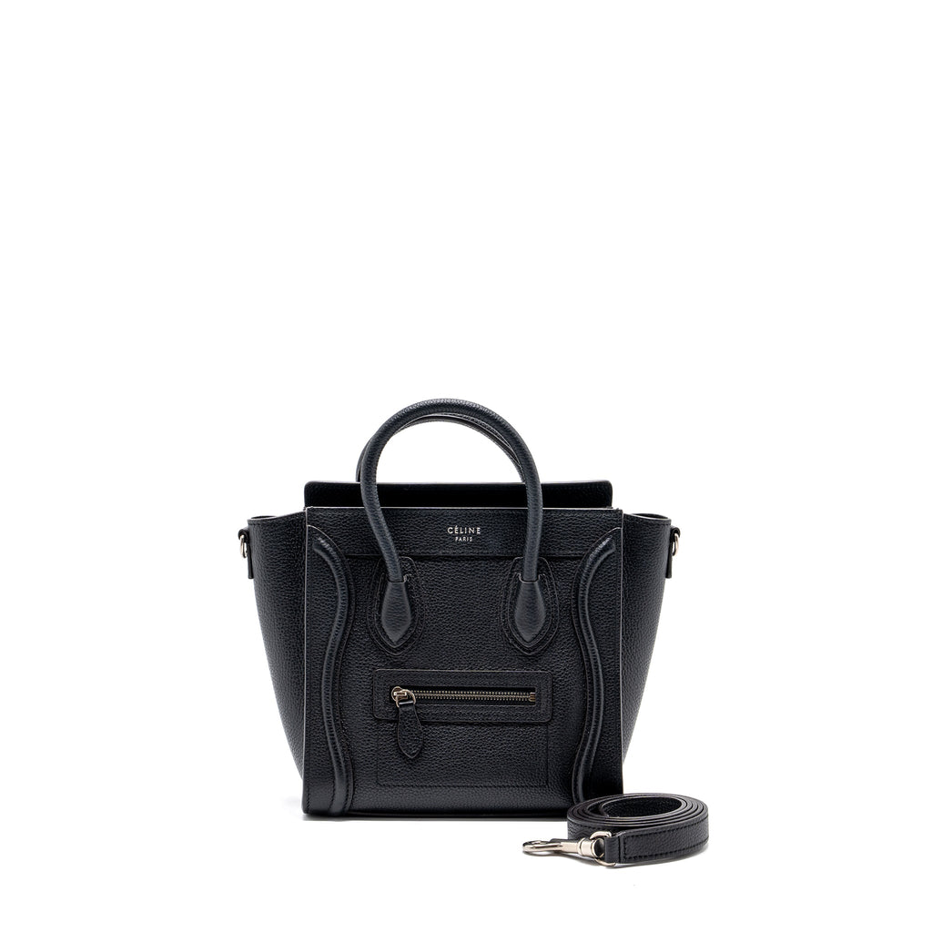 Celine Nano Luggage Bag Calfskin Black