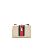 Gucci Small Sylvia Bag Bee and Star Printed Calfskin White GHW