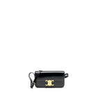 Celine Triomphe Shoulder Bag Shiny Calfskin Black
