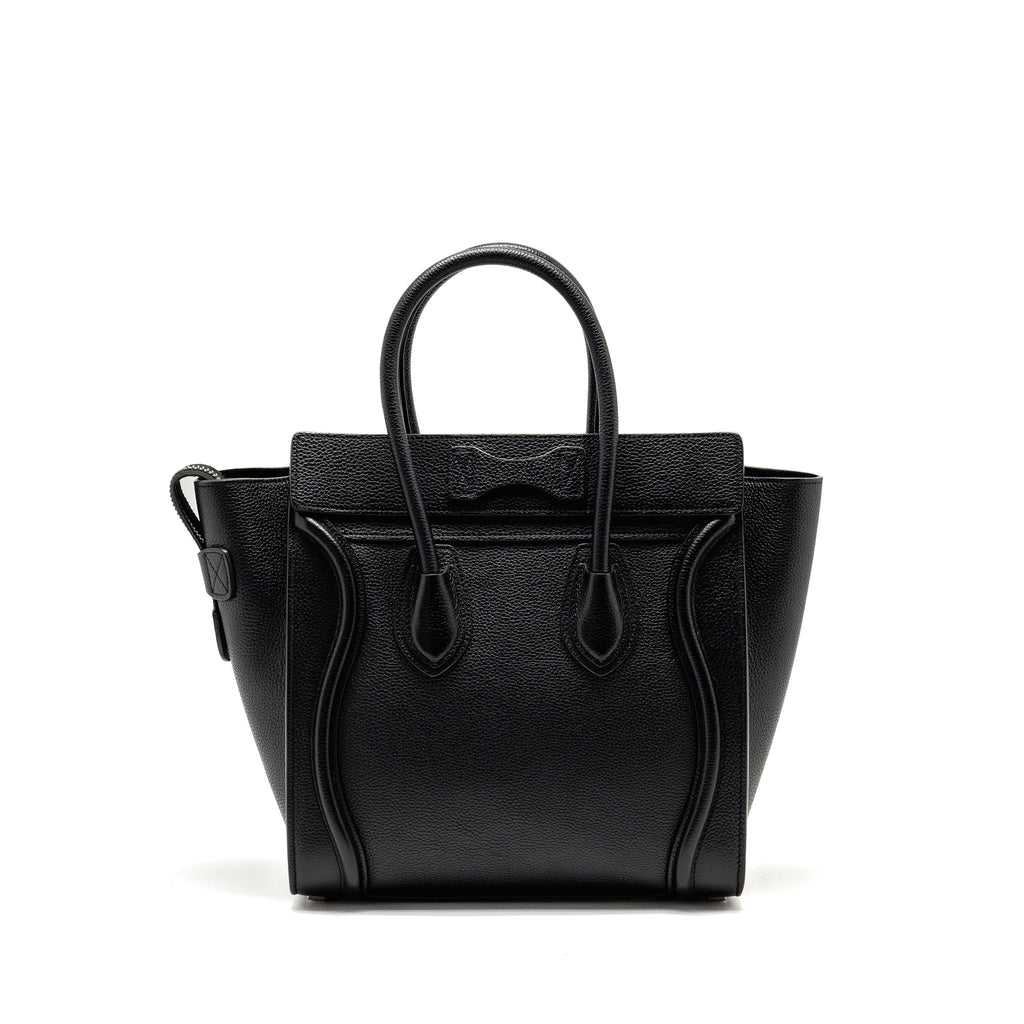 Celine Micro Luggage Bag Calfskin Black SHW
